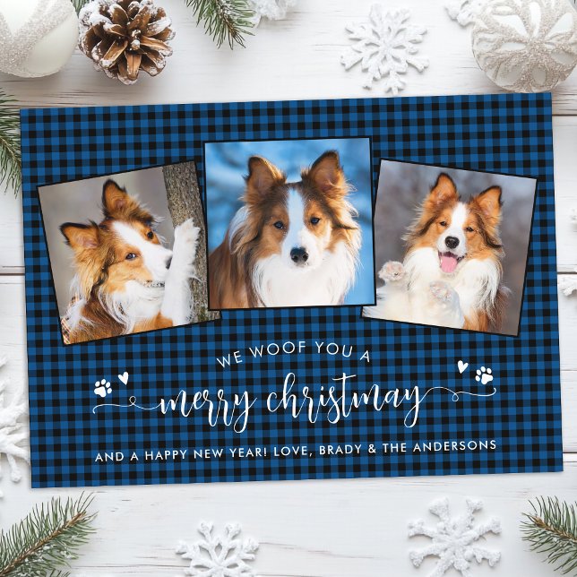 Woof You God jul Anpassningsbar Hund Photo Collage Julkort (Skapare uppladdad)