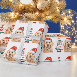Woof You God jul Cute Hund Golden Retriever Presentpapper