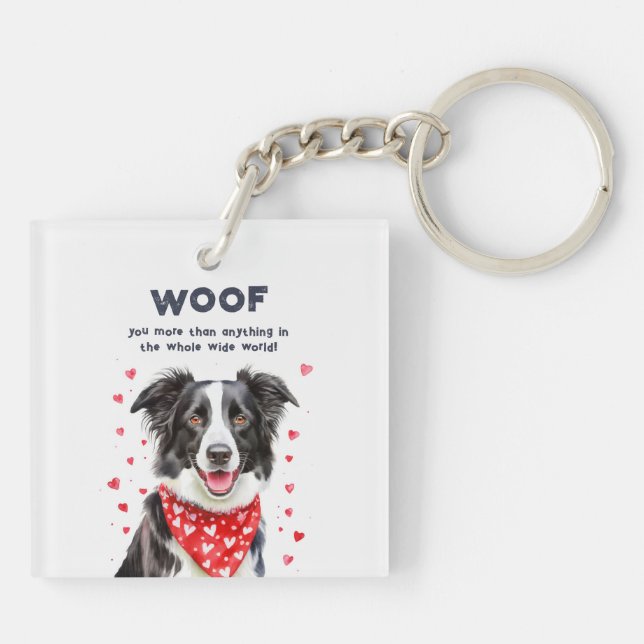 Woof you more than Gräns Collie Heart Bandana (Baksidan)