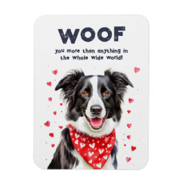 Woof you more than Gräns Collie Heart Bandana Magnet