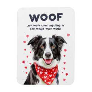 Woof you more than Gräns Collie Heart Bandana Magnet