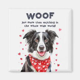 Woof you more than Gräns Collie Heart Bandana Magnet