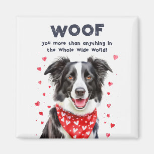 Woof you more than Gräns Collie Heart Bandana Magnet