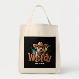 Woofdy Funny Western Cowboy Hund i Texas Tygkasse