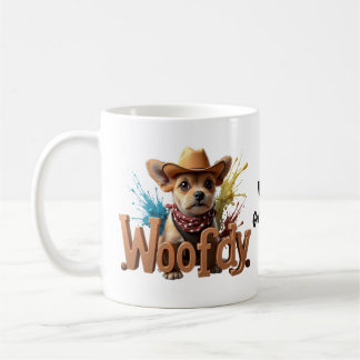 Woofdy Rolig Western Cowboy Hund i Texas Kaffemugg