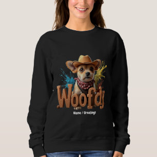 Woofdy Rolig Western Cowboy Hund i Texas T Shirt
