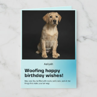 Woofing Grattis på födelsedagen Labrador Card Kort