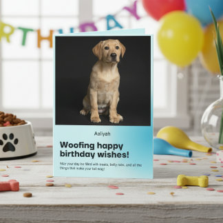 Woofing Grattis på födelsedagen Labrador Card Kort