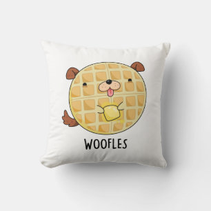 Woofles Funny Doggy Waffle Pun Kudde
