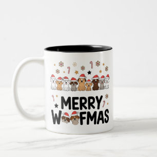 Woofmas Hund älskare Mugg: Cute Julgåva Två-Tonad Mugg