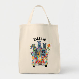 Woofstock Kerry Blue Terrier Large Tote Bag Tygkasse