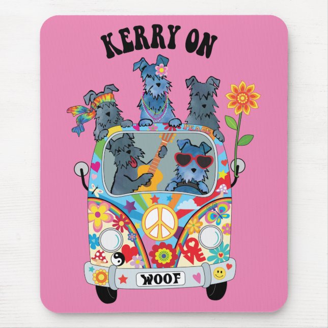 Woofstock Kerry Blue Terrier Mouse Pad Musmatta (Framsidan)