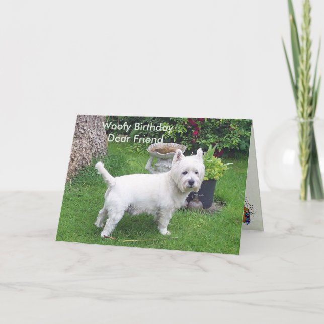 Woofy födelsedag till den kära vännen kort (Framsida)