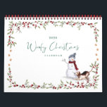 Woofy jul Cute Watercolor Naughty Hundar Kalender<br><div class="desc">Den gryliga julkalender som varje månad i kalendern innehåller en av våra söta och vackra handmålade vattenfärger, eländiga hundar. På baksidan av kalendern finns en röd buffel som heter mönster. Denna eländiga hund julkalender är perfekt för djur älskare och ger en utmärkt gåva. Alla illustrationer är handritade originalbilder av Moodthology....</div>