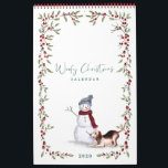 Woofy jul Cute Watercolor Naughty Hundar Kalender<br><div class="desc">Den gryliga julkalender som varje månad i kalendern innehåller en av våra söta och vackra handmålade vattenfärger, eländiga hundar. På baksidan av kalendern finns en röd buffel som heter mönster. Denna eländiga hund julkalender är perfekt för djur älskare och ger en utmärkt gåva. Alla illustrationer är handritade originalbilder av Moodthology....</div>