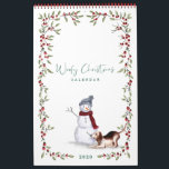 Woofy jul Cute Watercolor Naughty Hundar Kalender<br><div class="desc">Den gryliga julkalender som varje månad i kalendern innehåller en av våra söta och vackra handmålade vattenfärger, eländiga hundar. På baksidan av kalendern finns en röd buffel som heter mönster. Denna eländiga hund julkalender är perfekt för djur älskare och ger en utmärkt gåva. Alla illustrationer är handritade originalbilder av Moodthology....</div>