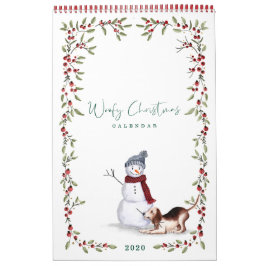 Woofy jul Cute Watercolor Naughty Hundar Kalender