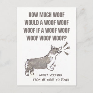 Woofy Woofmas: Julkort med barkning Vykort