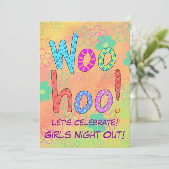 WooHoo Ord Girls-kvällsinbjudan Inbjudningar (Stående Fram)