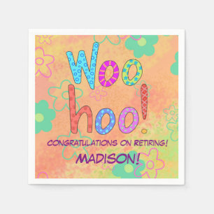 Woohoo Ord Text Art Namn Personlig Pension Pappersservett