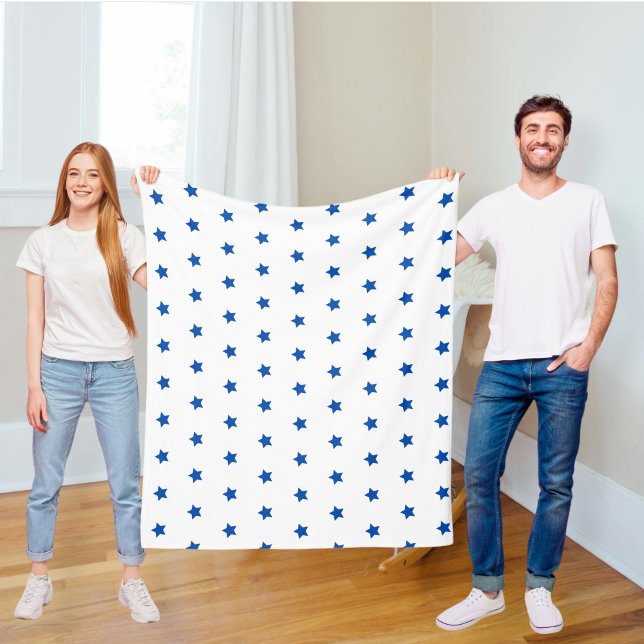 Wool blanket with blue stars, living room throw fleecefilt (Skapare uppladdad)