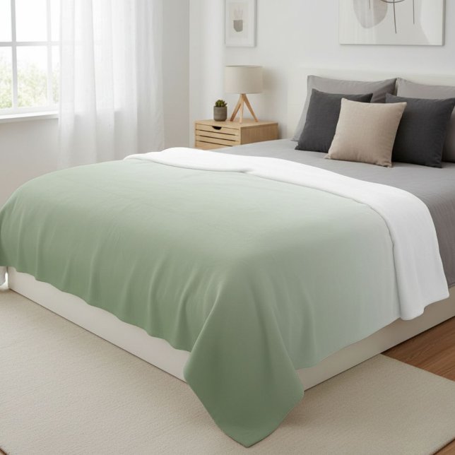 Wool ombre green blanket, Green gradient throw  Fleecefilt (Skapare uppladdad)