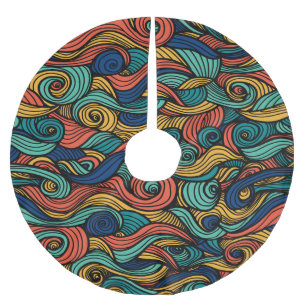 Wool Topped paisley Julgransmatta Borstad Polyester