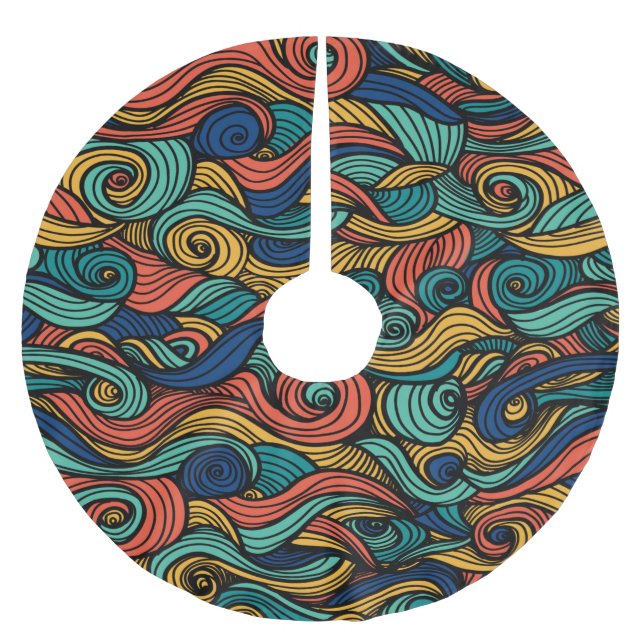 Wool Topped paisley Julgransmatta Borstad Polyester (Framsidan)