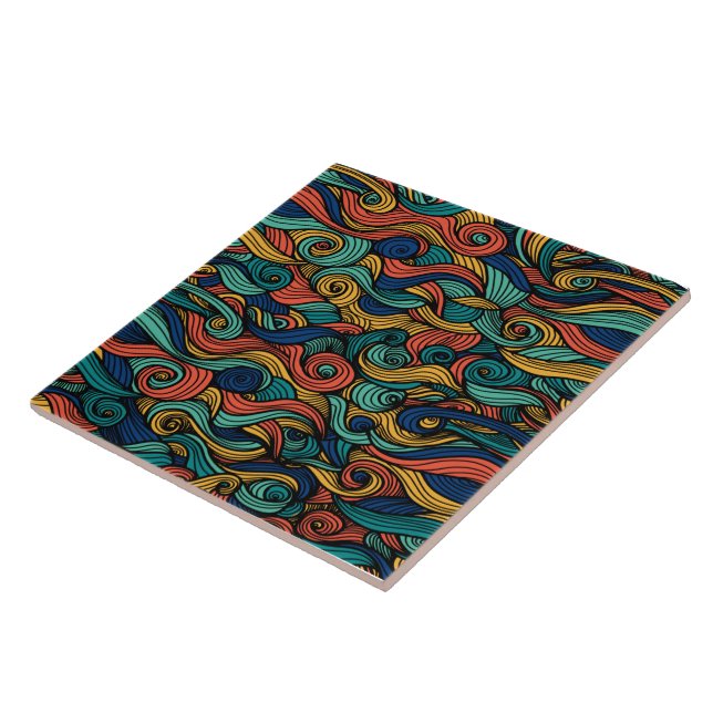 Wool Topped paisley Kakelplatta (Sidan)
