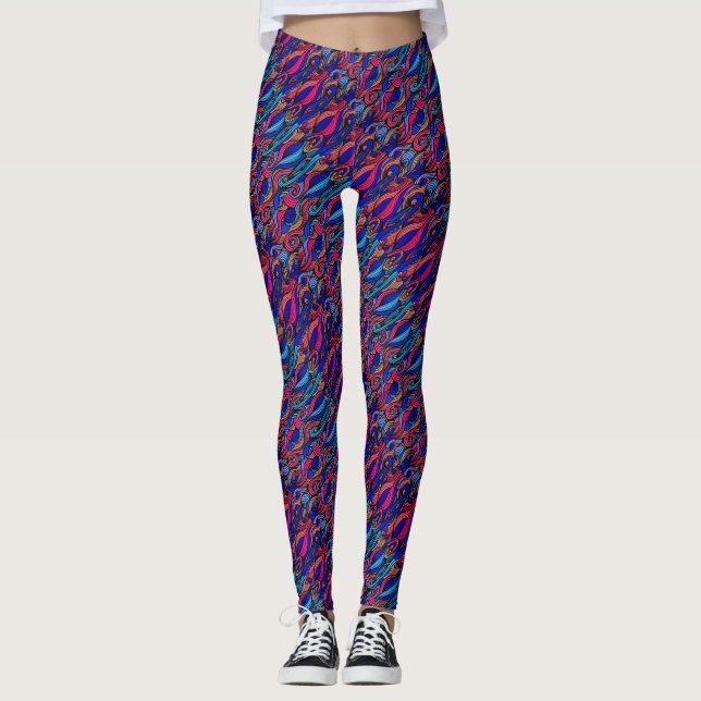 Wool Topped paisley Leggings (Framsida)