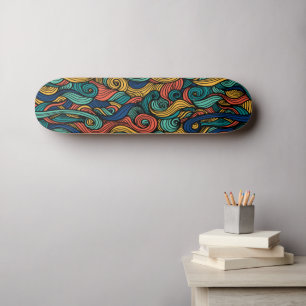 Wool Topped paisley Mini Skateboard Bräda 18,5 Cm