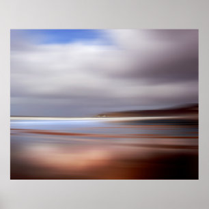 Woolacombe Devon, Sunset Ocean Beachscape England. Poster