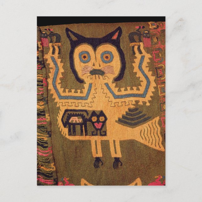 Woolen figur av en jaguar, Paracas Culture Vykort (Framsida)
