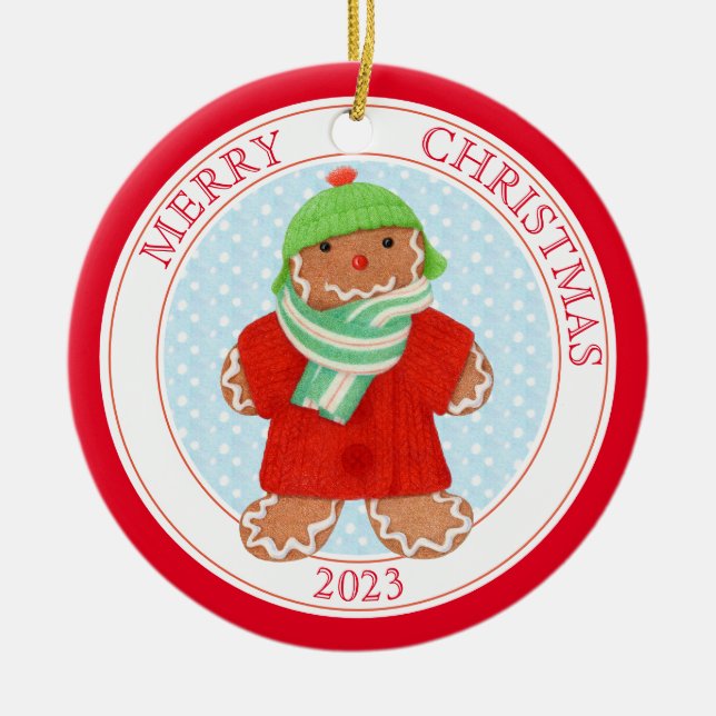 WOOLIE GINGERBREAD 2023 Ceramic Circle Ornament (Framsidan)