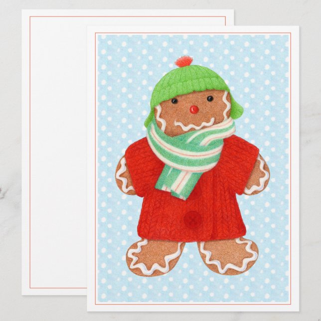 WOOLIE GINGERBREAD 6,5x8,75-platta kort (Fram/baksida)