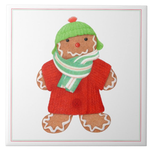 WOOLIE GINGERBREAD 6x6 keramiskt plattor Kakelplatta (Framsidan)