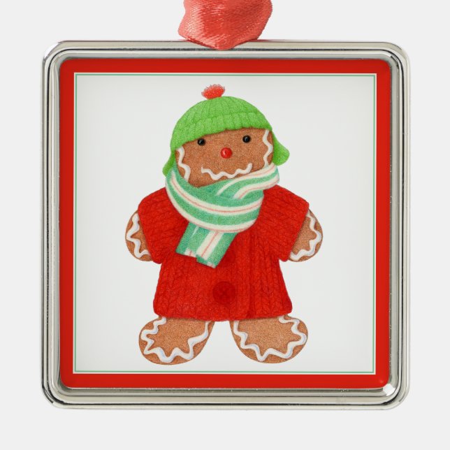 WOOLIE GINGERBREAD Premium Square Ornament (Framsidan)