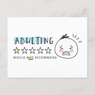 Woolies Adulting skulle inte rekommendera minnesko Vykort