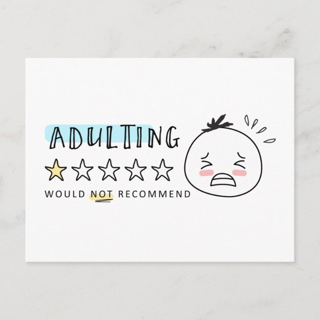 Woolies Adulting skulle inte rekommendera minnesko Vykort (Framsida)
