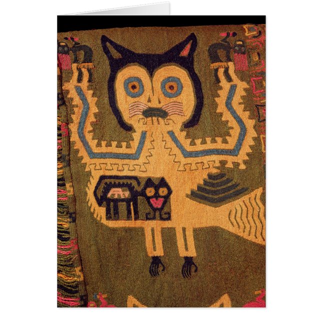 Woollen figur av en jaguar, Paracas kultur Hälsningskort (Framsidan)