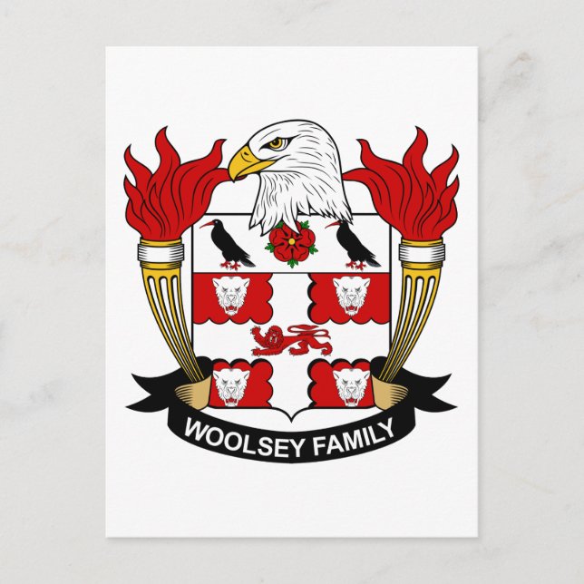 Woolsey Family Crest Vykort (Framsida)