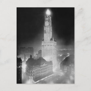 Woolworth Building nattetid, 1920 Vykort
