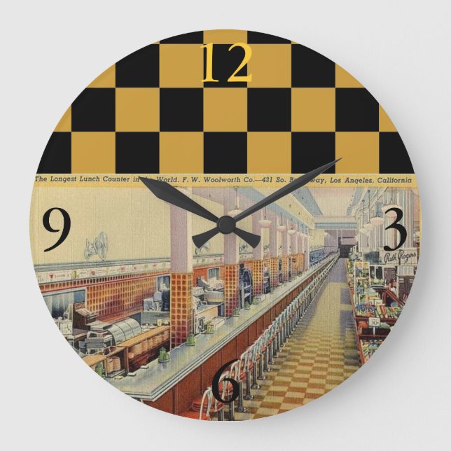 Woolworth's Longest Lunch Counter Clock Stor Klocka (Framsida)
