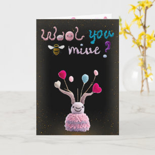 Wooly Alien Funny Valentine Photo Card Kort