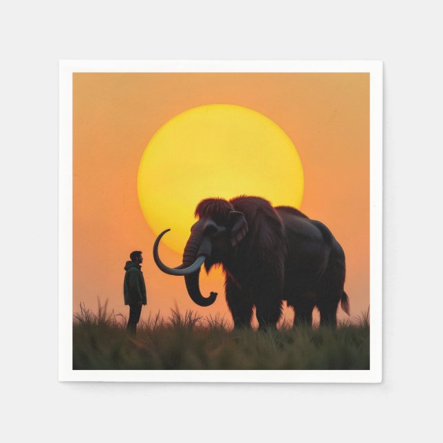 Wooly Mammoth and Man Pappersservett (Framsidan)