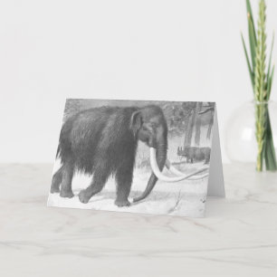Wooly Mammoth Antique Skriv ut Kort