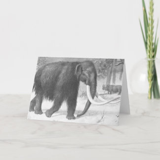 Wooly Mammoth Antique Skriv ut Kort