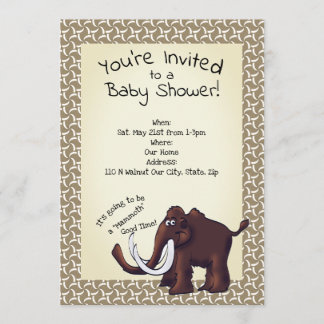 Wooly Mammoth Baby Shower Inbjudningar