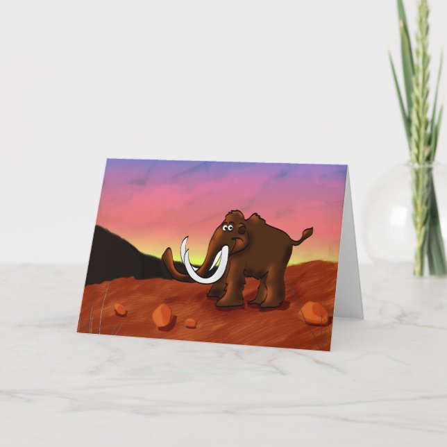 Wooly Mammoth Greeting Card Kort (Framsida)