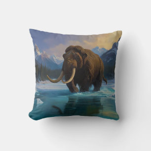 Wooly Mammoth och Rocky mountains Kudde